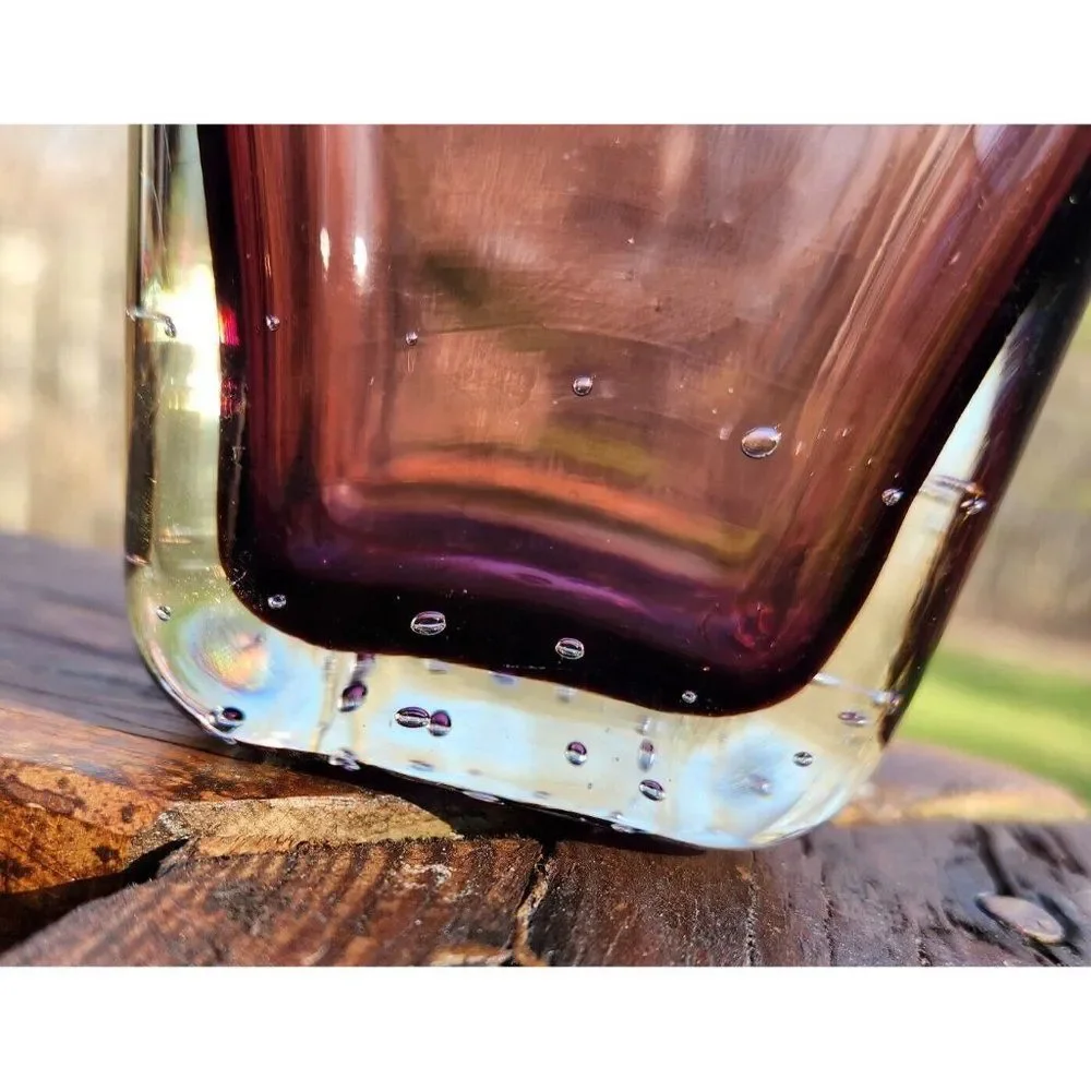 Carl Erickson Purple Sommerso Bullicante Glass Controlled Bubble Cigarette Vase